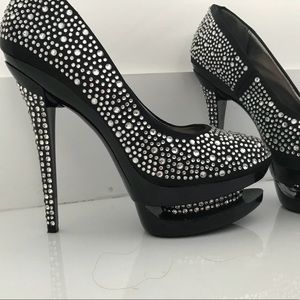 Beautiful rhinestone crystal party shoes heels